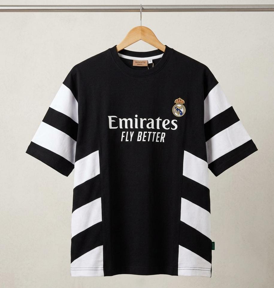 Real Madrid Black and white Oversized Tee