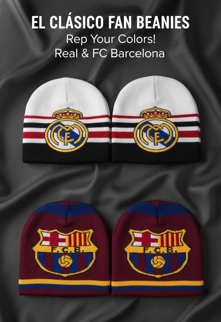 Fc Barcelona and Real Madrid Beanies