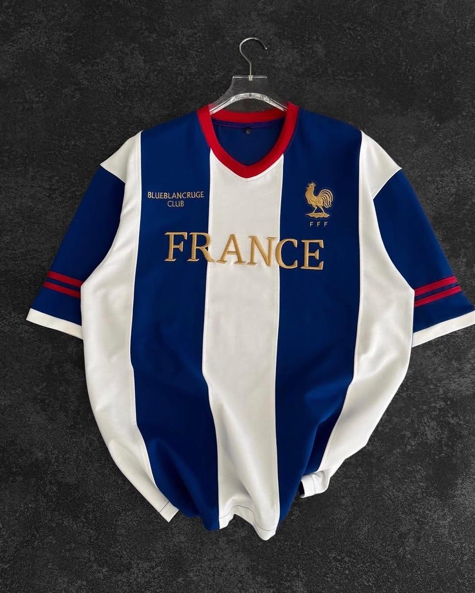 France Oversized Embroidery Cotton tee